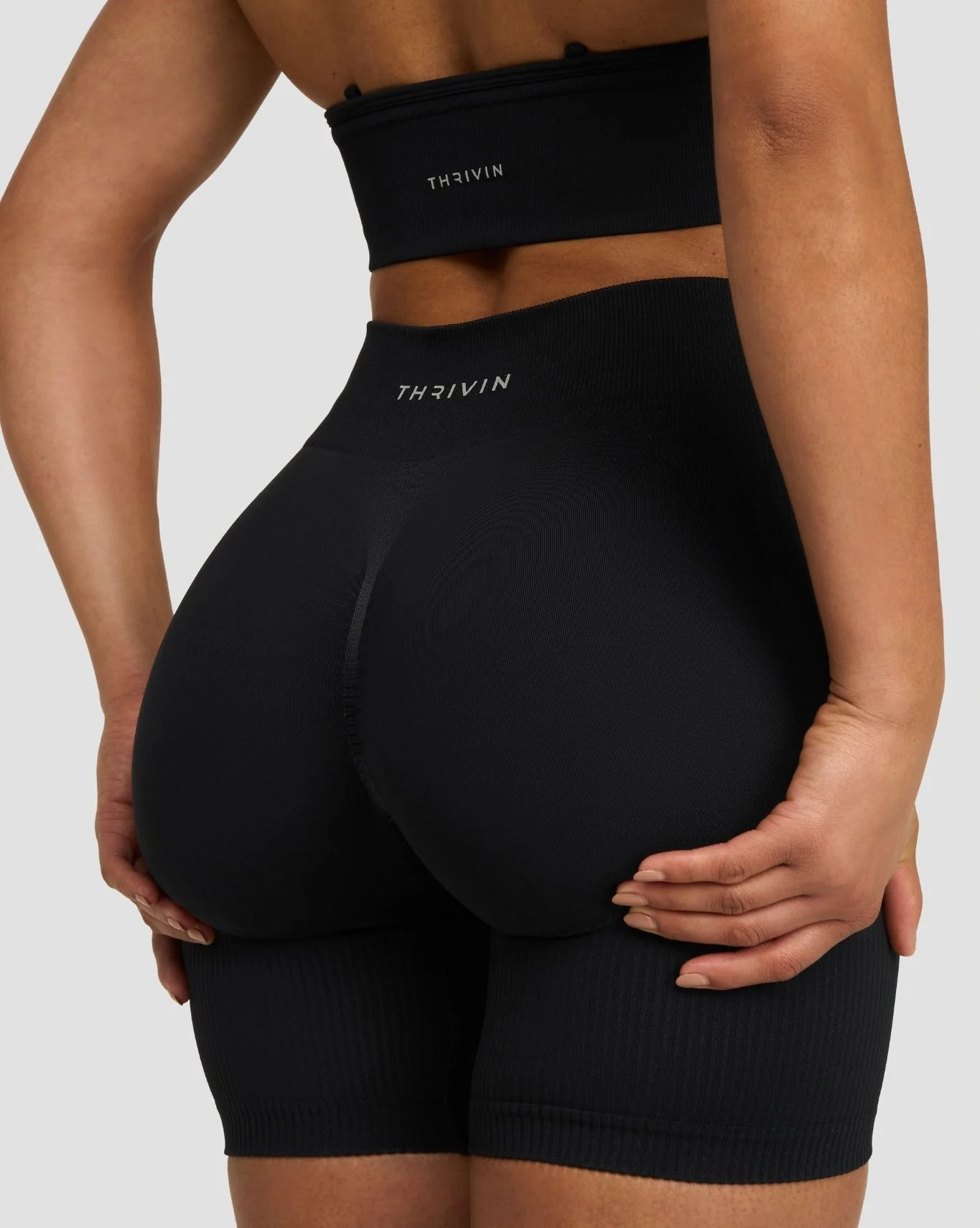 Elevate™ Sculpting Mid Waist Scrunch Shorts | Night Black - Image 3