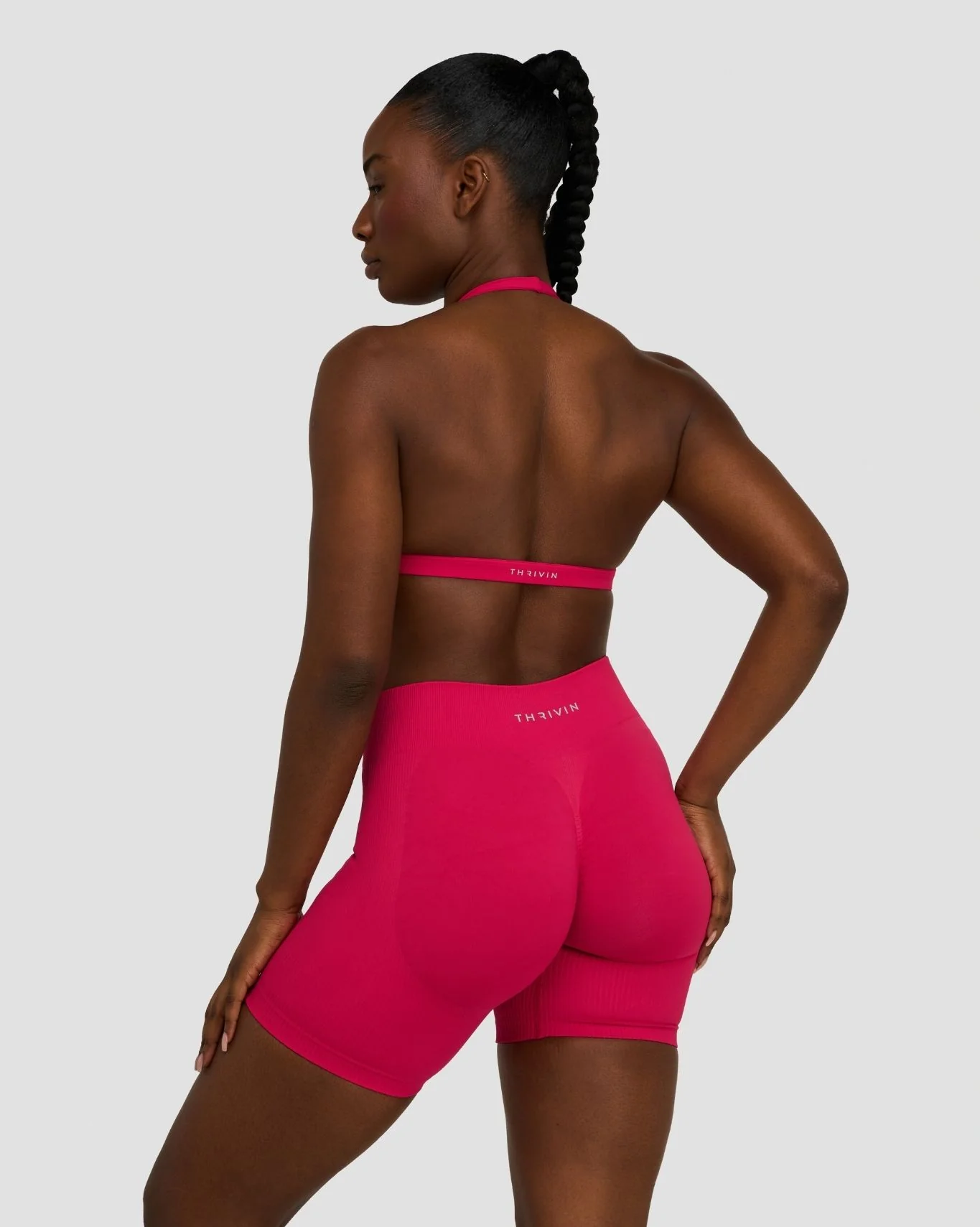 Elevate™ Sculpting Seamless V-Neck Halter Bra | Strawberry - Image 2