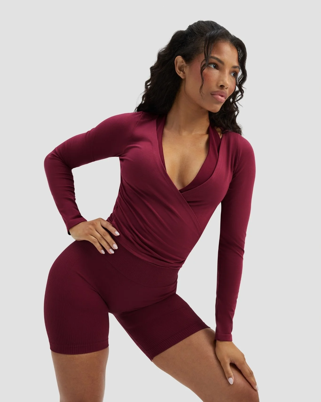 The Essential Collection Wrap Top | Cherry Berry - Image 8